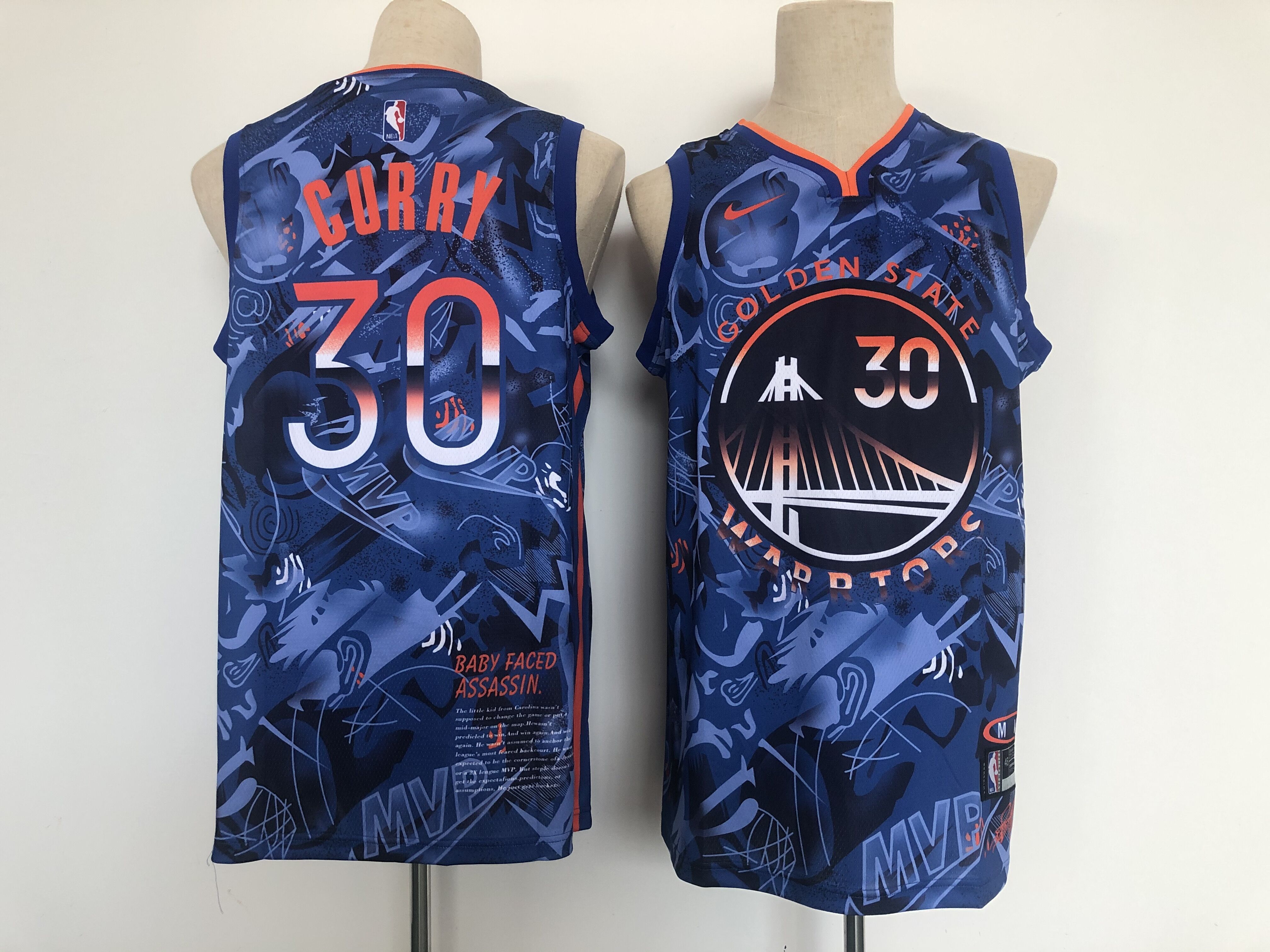 Men Golden State Warriors #30 Curry Blue MVP version Nike 2021 NBA Jerseys->philadelphia 76ers->NBA Jersey